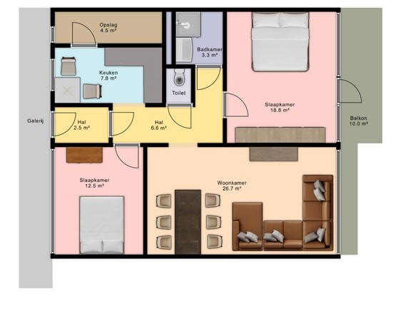 Floorplan - Jan Vermeerstraat 301, 5914 VS Venlo